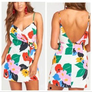 SHOW ME YOUR MUMU Say Jay Mini Wrap Dress Becky Blooms Floral Print Large